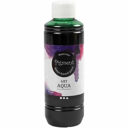 Nestemäinen vesiväri, vihreä, 250 ml / 1 pullo.