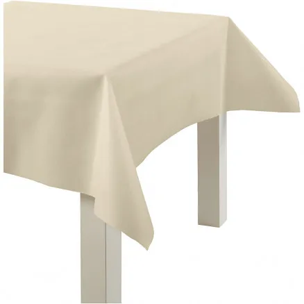 Jäljitelmäkankaasta valmistettu pöytäliina, kerma, L: 125 cm, 70 g, 10 m / 1 rll.