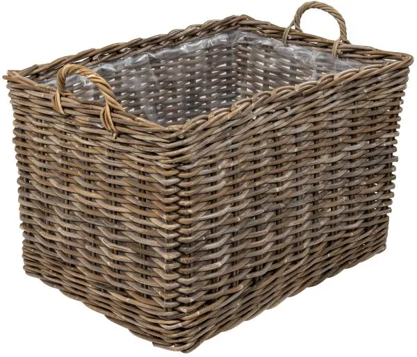 Pitkulainen kori pyörillä 82x57x52cm